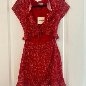 Superdown Cutout Ruffle Dress